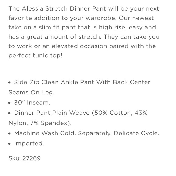 Lilly Pulitzer Alessia Stretch Dinner Pant NWT - Picture 7 of 7